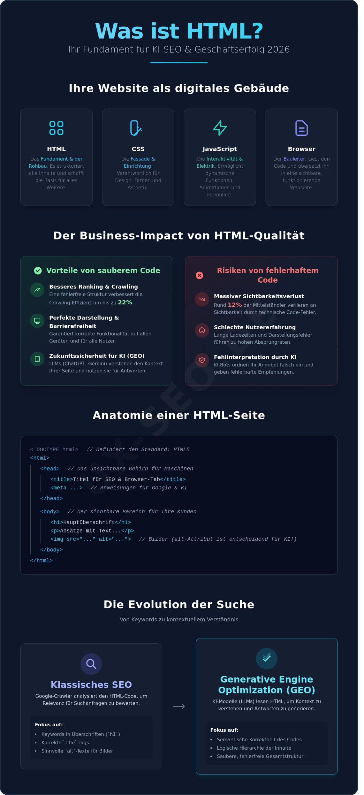 Was ist HTML? Die digitale Grundsprache für Unternehmer einfach erklärt (2026)